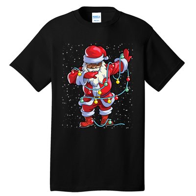 Santa Claus Black Christmas Afro African American Xmas Tall T-Shirt