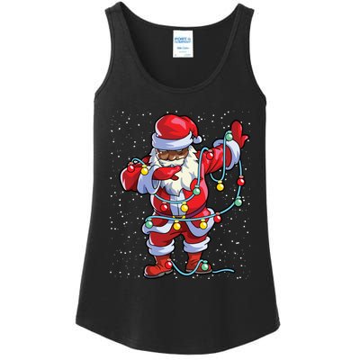 Santa Claus Black Christmas Afro African American Xmas Ladies Essential Tank