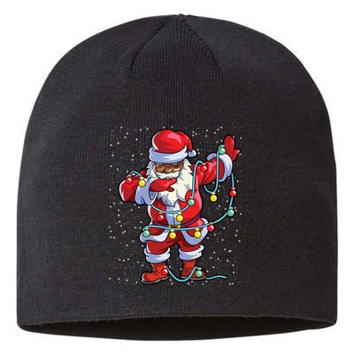 Santa Claus Black Christmas Afro African American Xmas Sustainable Beanie