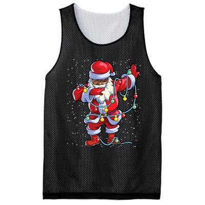 Santa Claus Black Christmas Afro African American Xmas Mesh Reversible Basketball Jersey Tank