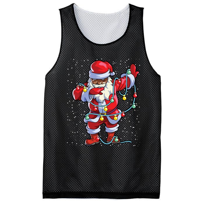 Santa Claus Black Christmas Afro African American Xmas Mesh Reversible Basketball Jersey Tank