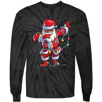 Santa Claus Black Christmas Afro African American Xmas Tie-Dye Long Sleeve Shirt