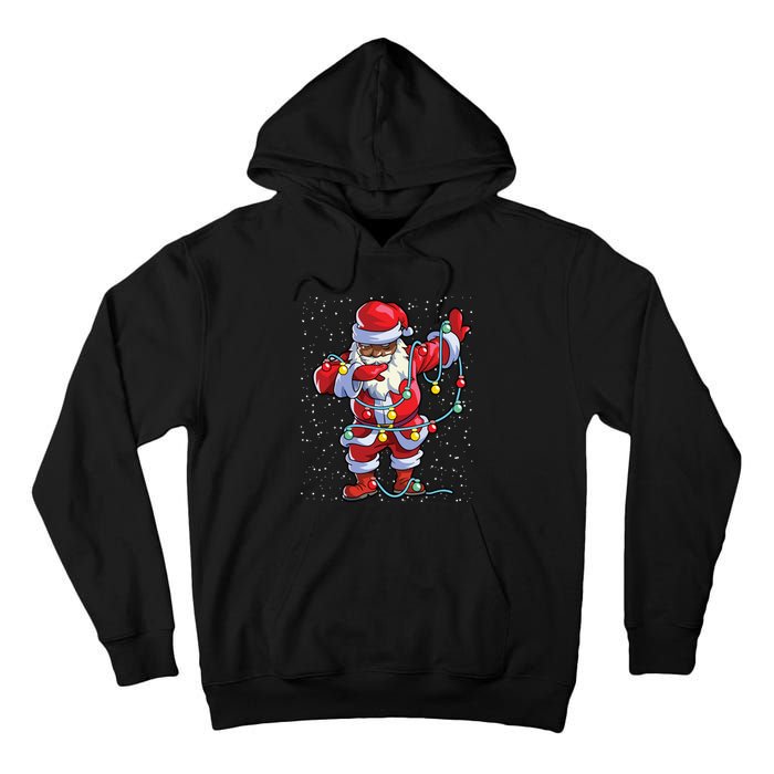 Santa Claus Black Christmas Afro African American Xmas Tall Hoodie