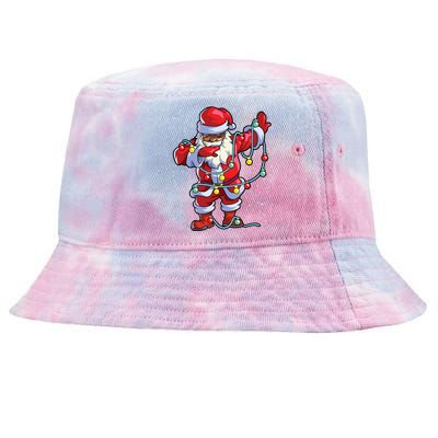 Santa Claus Black Christmas Afro African American Xmas Tie-Dyed Bucket Hat