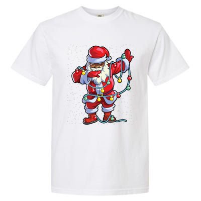 Santa Claus Black Christmas Afro African American Xmas Garment-Dyed Heavyweight T-Shirt