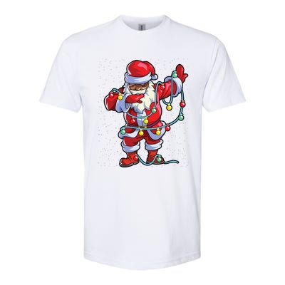 Santa Claus Black Christmas Afro African American Xmas Softstyle CVC T-Shirt