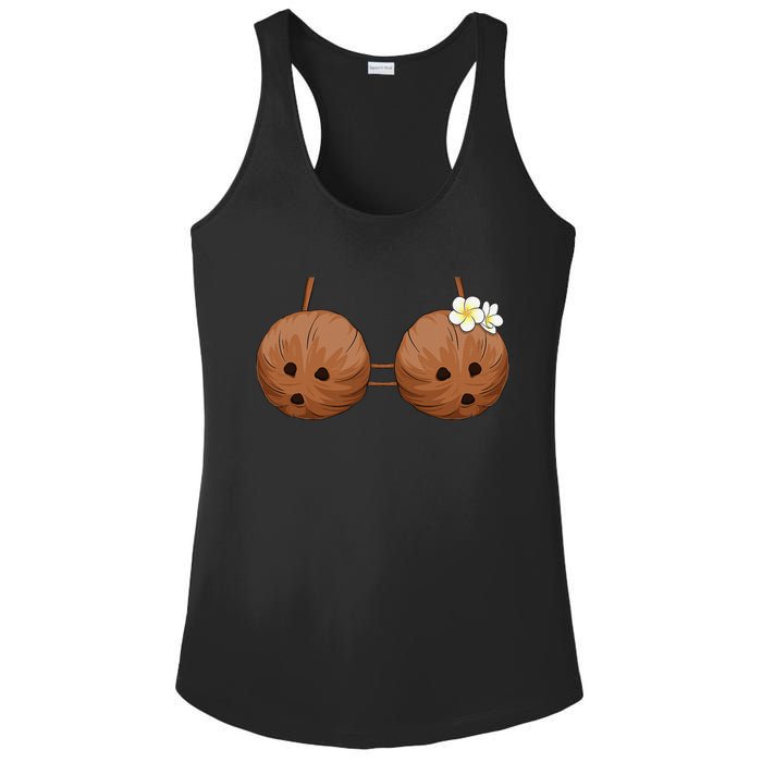 Summer Coconut Bra Halloween Costume Hawaii Aloha Beach Ladies PosiCharge Competitor Racerback Tank