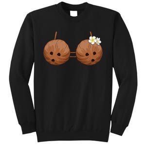 Summer Coconut Bra Halloween Costume Hawaii Aloha Beach Tall Sweatshirt