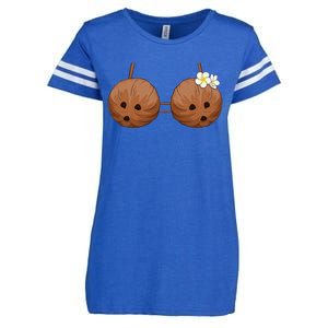 Summer Coconut Bra Halloween Costume Hawaii Aloha Beach Enza Ladies Jersey Football T-Shirt