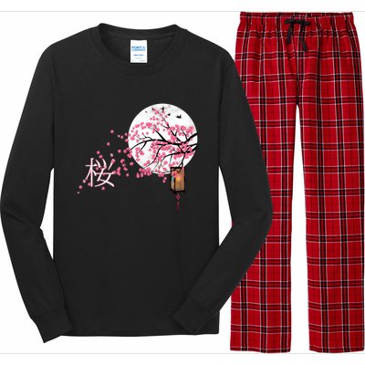 Sakura 桜 Cherry Blossom Japanese Graphical Art Flower Cool Gift Long Sleeve Pajama Set