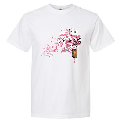 Sakura 桜 Cherry Blossom Japanese Graphical Art Flower Cool Gift Garment-Dyed Heavyweight T-Shirt