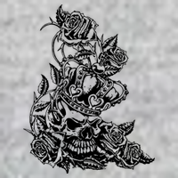 Skull Crown Biker Skull Gothic Heavy Metal T-Shirt