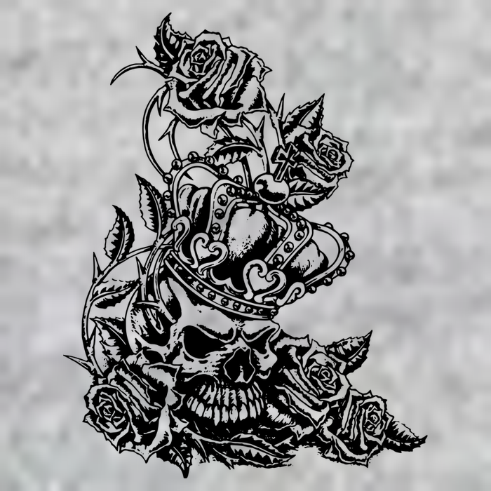 Skull Crown Biker Skull Gothic Heavy Metal T-Shirt