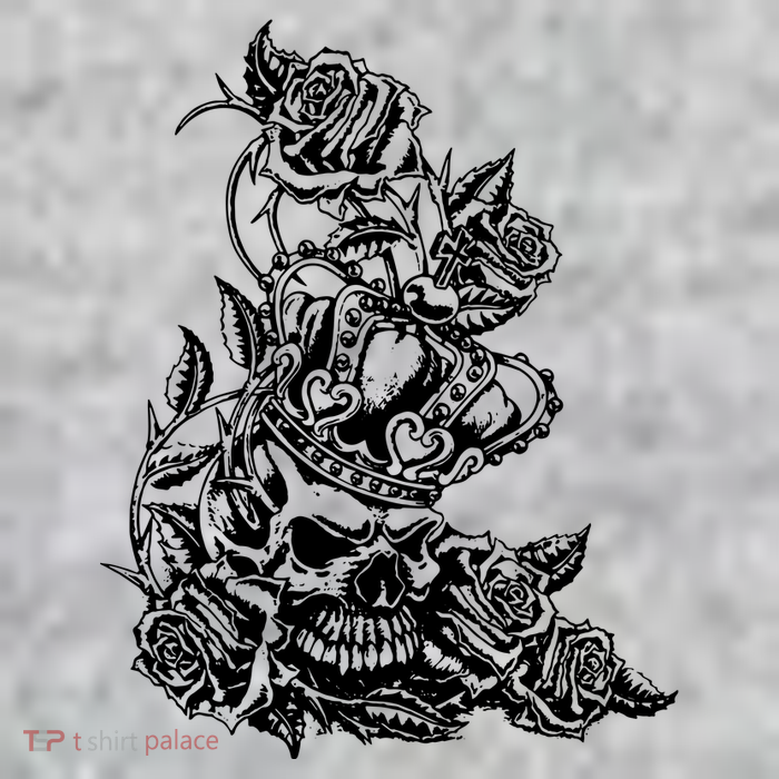 Skull Crown Biker Skull Gothic Heavy Metal Tall T-Shirt