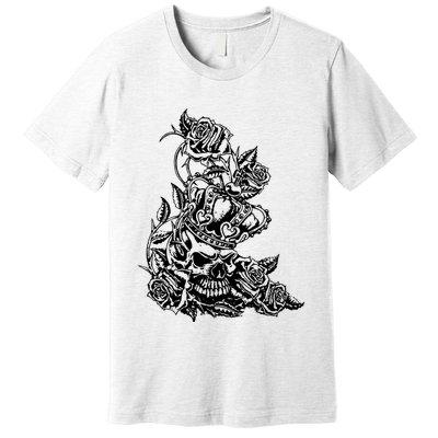 Skull Crown Biker Skull Gothic Heavy Metal Premium T-Shirt