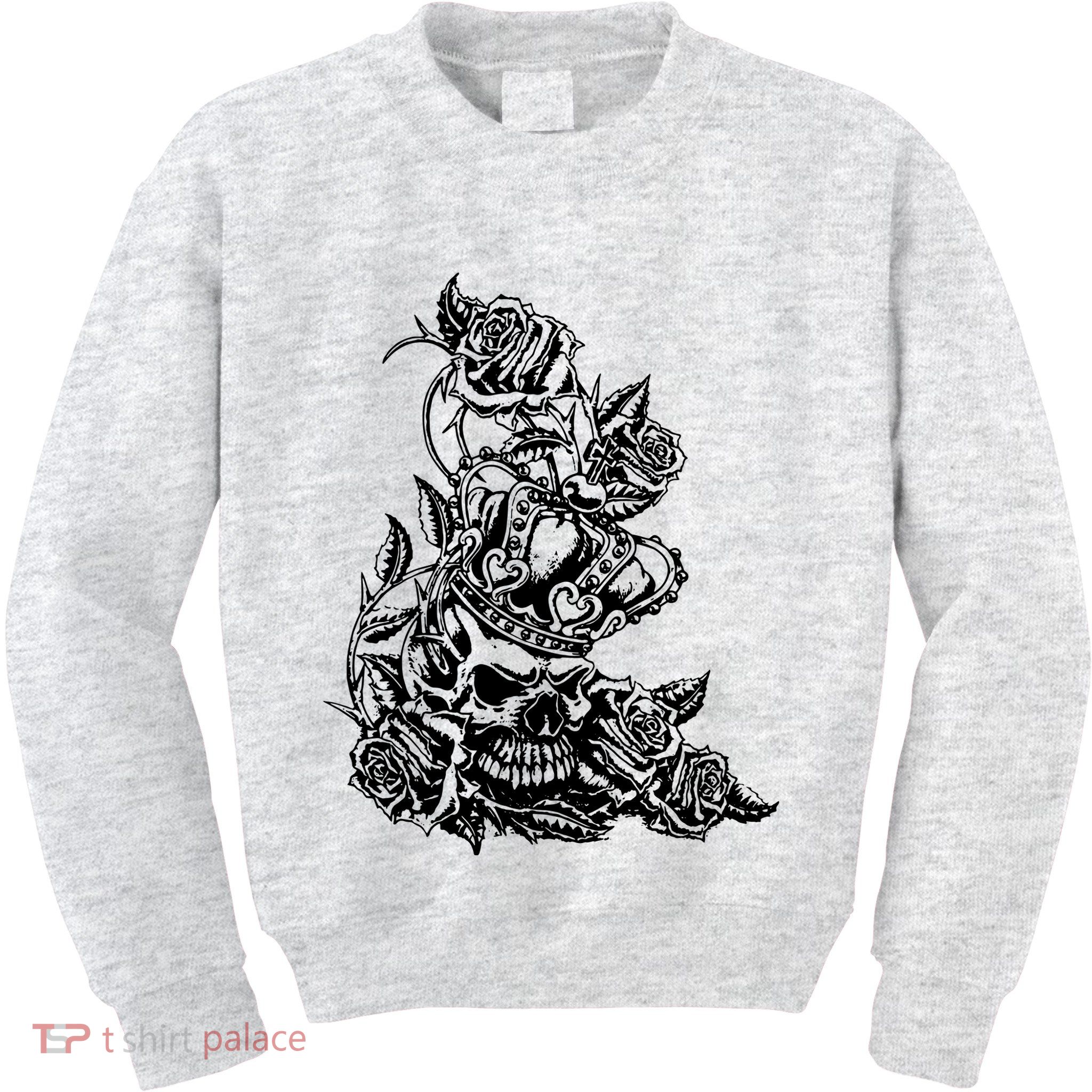 Skull Crown Biker Skull Gothic Heavy Metal Kids Sweatshirt