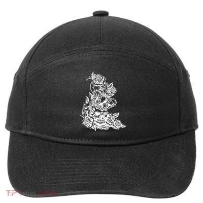Skull Crown Biker Skull Gothic Heavy Metal 7-Panel Snapback Hat