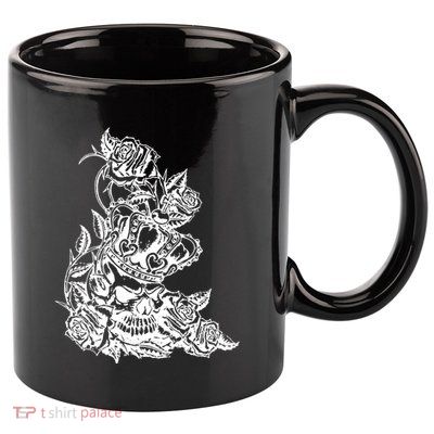 Skull Crown Biker Skull Gothic Heavy Metal 11oz C Handle Ceramic Mug
