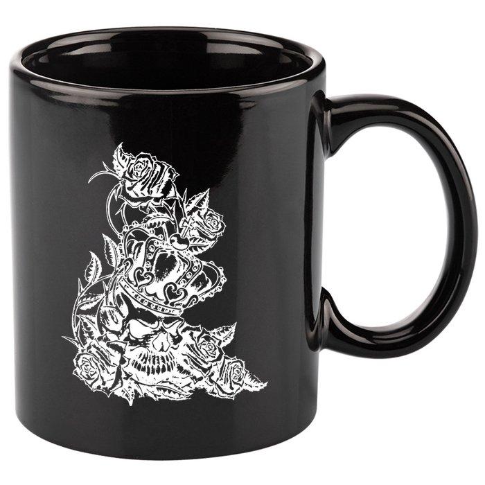 Skull Crown Biker Skull Gothic Heavy Metal 11oz C Handle Ceramic Mug