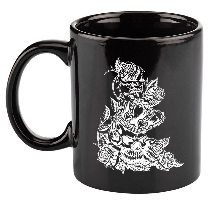Skull Crown Biker Skull Gothic Heavy Metal 11oz C Handle Ceramic Mug