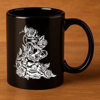 Skull Crown Biker Skull Gothic Heavy Metal 11oz C Handle Ceramic Mug