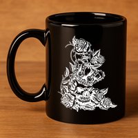 Skull Crown Biker Skull Gothic Heavy Metal 11oz C Handle Ceramic Mug
