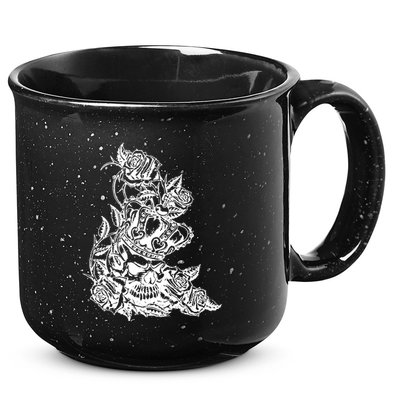 Skull Crown Biker Skull Gothic Heavy Metal 15oz Campfire Ceramic Mug