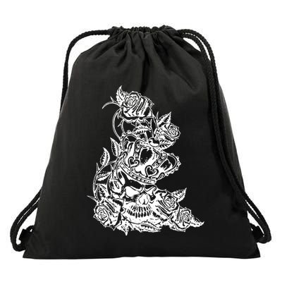 Skull Crown Biker Skull Gothic Heavy Metal Drawstring Bag