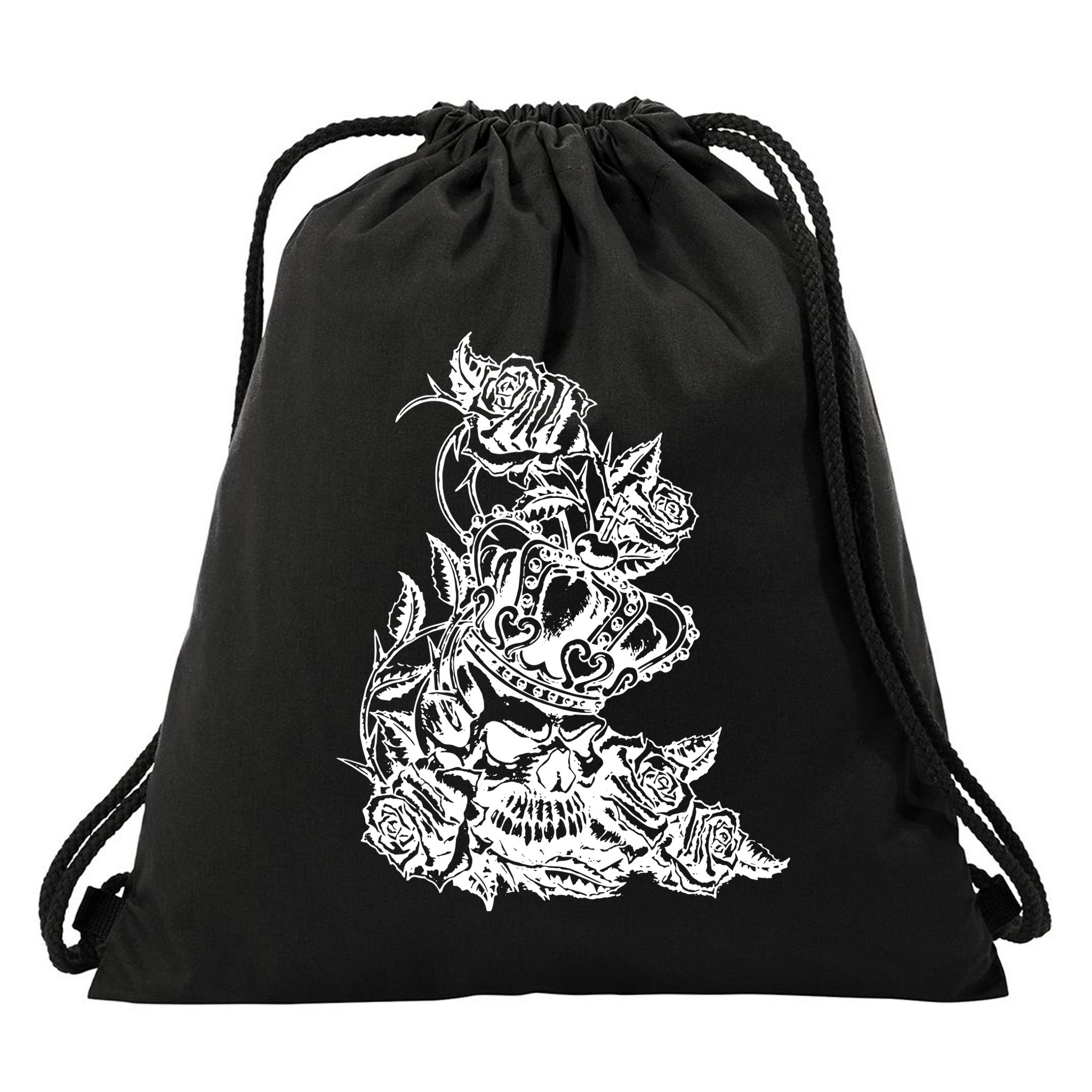Skull Crown Biker Skull Gothic Heavy Metal Drawstring Bag