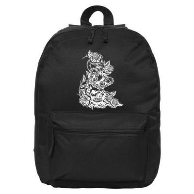 Skull Crown Biker Skull Gothic Heavy Metal 16 in Basic Backpack