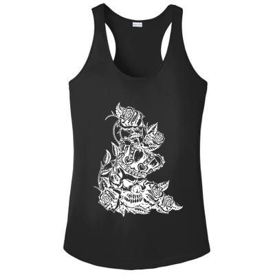 Skull Crown Biker Skull Gothic Heavy Metal Ladies PosiCharge Competitor Racerback Tank