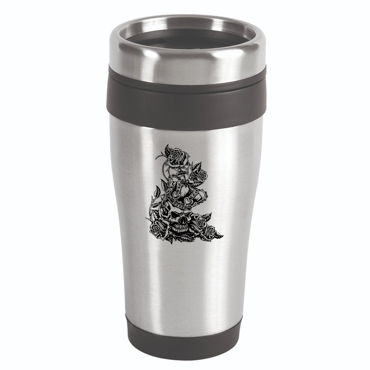 Skull Crown Biker Skull Gothic Heavy Metal 16oz Travel Tumbler