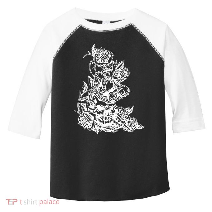 Skull Crown Biker Skull Gothic Heavy Metal Toddler Fine Jersey T-Shirt