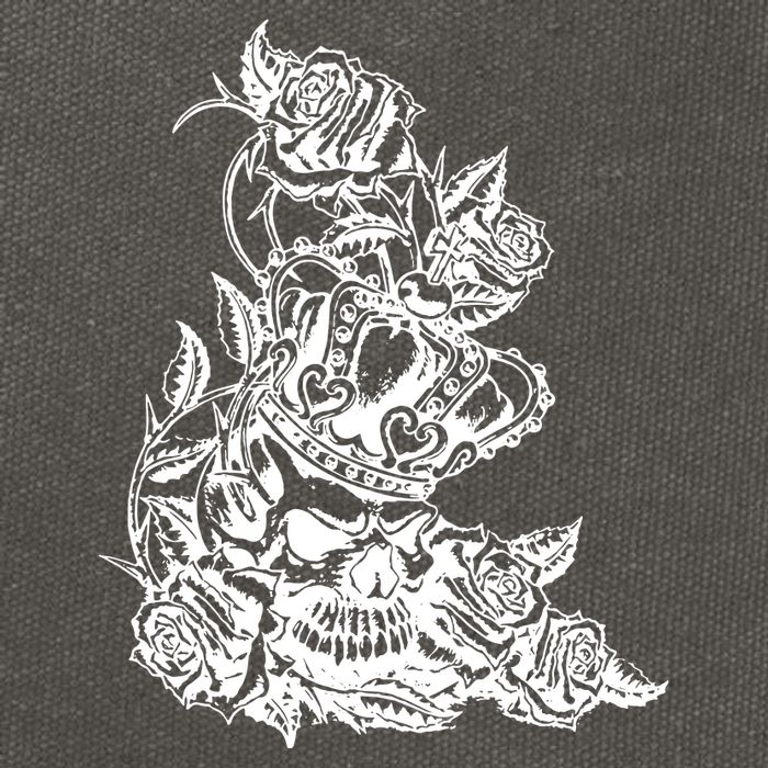 Skull Crown Biker Skull Gothic Heavy Metal Cotton Canvas Backpack