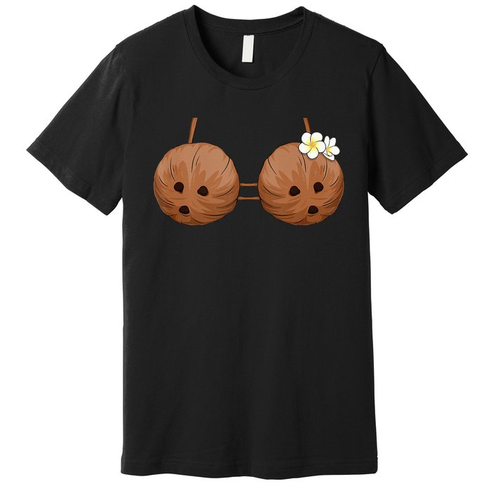 Summer Coconut Bra Halloween Costume Hawaii Aloha Beach Premium T-Shirt