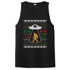 Santa Claus Bigfoot Ufo Sasquatch Ugly Christmas Sweater PosiCharge Competitor Tank