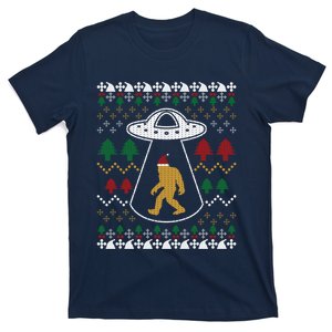 Santa Claus Bigfoot Ufo Sasquatch Ugly Christmas Sweater T-Shirt