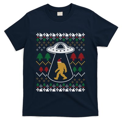 Santa Claus Bigfoot Ufo Sasquatch Ugly Christmas Sweater T-Shirt