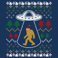 Santa Claus Bigfoot Ufo Sasquatch Ugly Christmas Sweater 16 in Basic Backpack