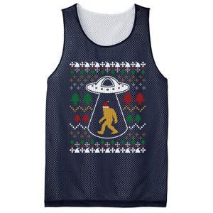 Santa Claus Bigfoot Ufo Sasquatch Ugly Christmas Sweater Mesh Reversible Basketball Jersey Tank