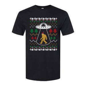 Santa Claus Bigfoot Ufo Sasquatch Ugly Christmas Sweater Softstyle CVC T-Shirt