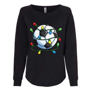 Soccer Christmas Ball Xmas Lights Funny Sport Womens California Wash Sweatshirt