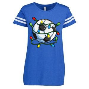 Soccer Christmas Ball Xmas Lights Funny Sport Enza Ladies Jersey Football T-Shirt