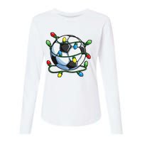 Soccer Christmas Ball Xmas Lights Funny Sport Womens Cotton Relaxed Long Sleeve T-Shirt