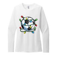 Soccer Christmas Ball Xmas Lights Funny Sport Womens CVC Long Sleeve Shirt