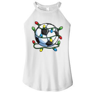 Soccer Christmas Ball Xmas Lights Funny Sport Women's Perfect Tri Rocker Tank