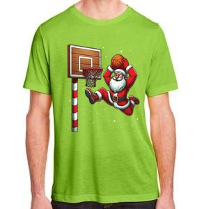 Santa Claus Basketball Player Christmas Snow Adult ChromaSoft Performance T-Shirt