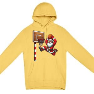 Santa Claus Basketball Player Christmas Snow Premium Pullover Hoodie