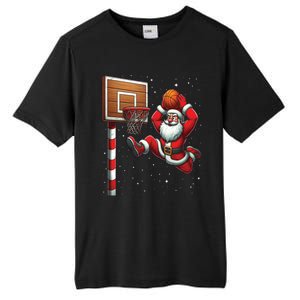 Santa Claus Basketball Player Christmas Snow Tall Fusion ChromaSoft Performance T-Shirt