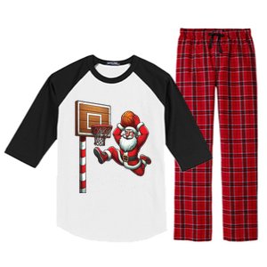 Santa Claus Basketball Player Christmas Snow Raglan Sleeve Pajama Set